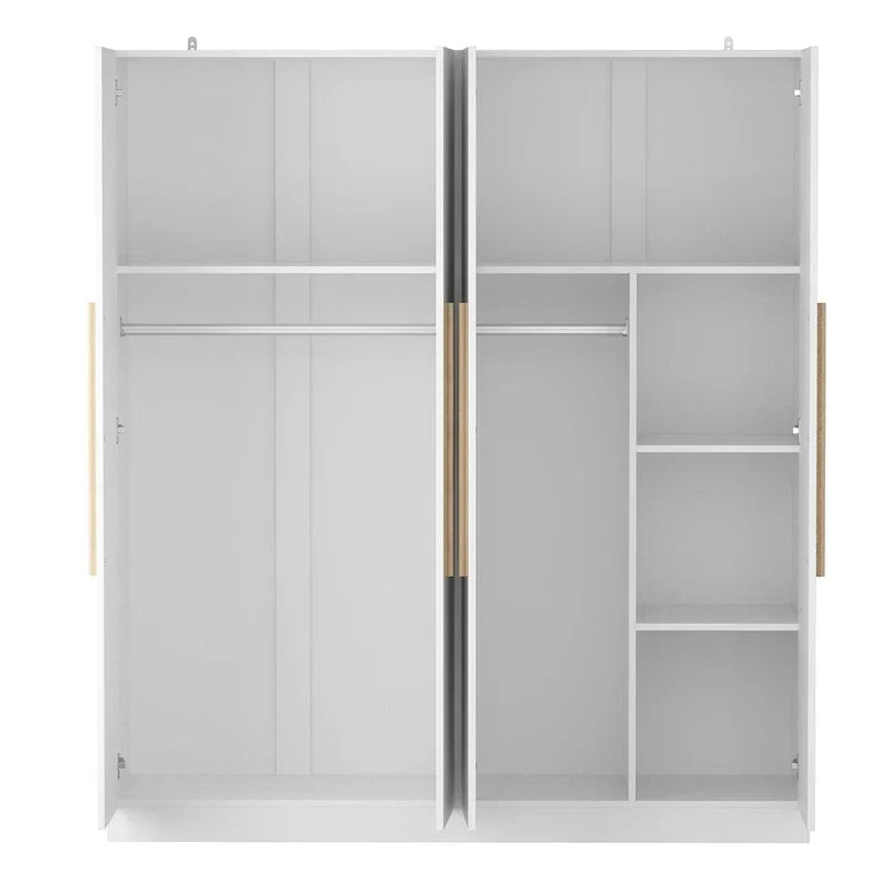 Armoire de rangement moderne sur pied en bois massif avec étagères