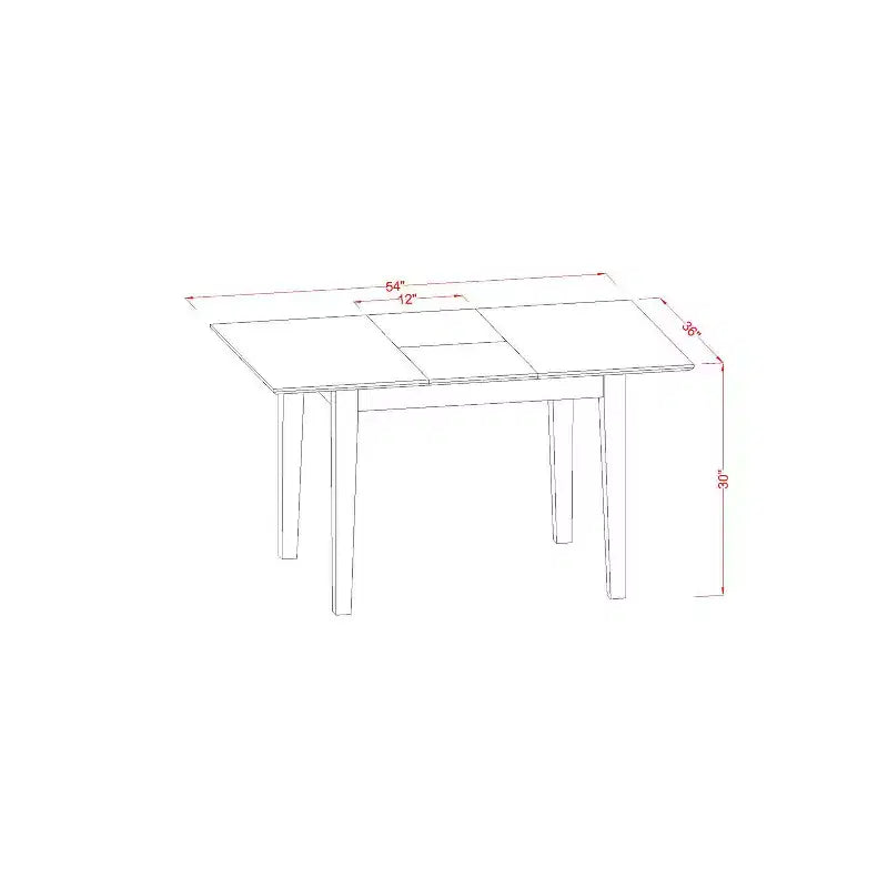 Ensemble table et chaises de cuisine 3 pièces – Table rectangulaire marron selle avec 2 chaises