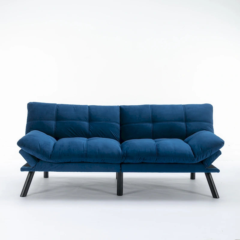 Navy Blue 70.87 Convertible Folding Sofa Bed with Adjustable Armrests