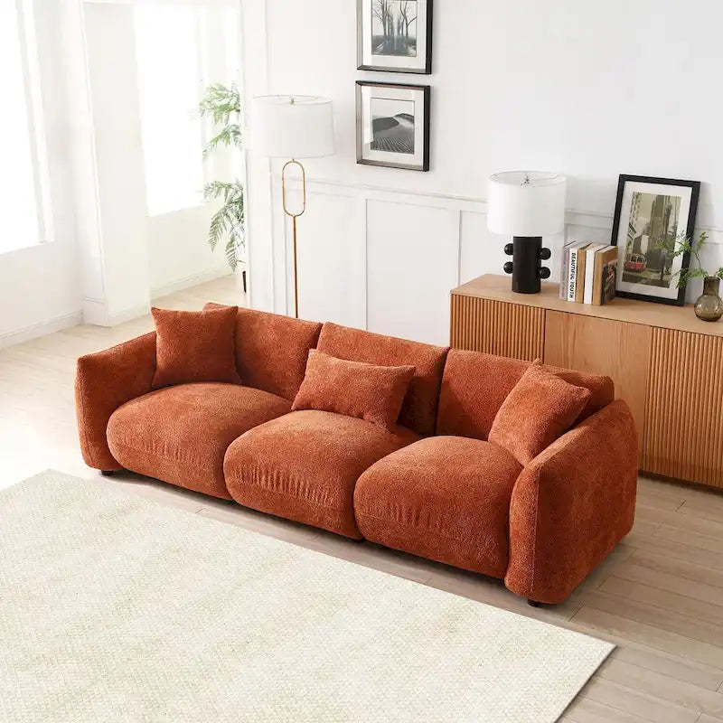 Mid-Century Modern 3-Seater Sofa for Living Room & Bedroom