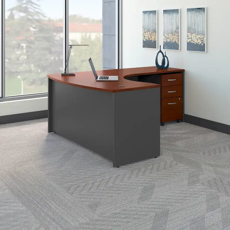 Right Handed L-Shaped Desk with Drawers