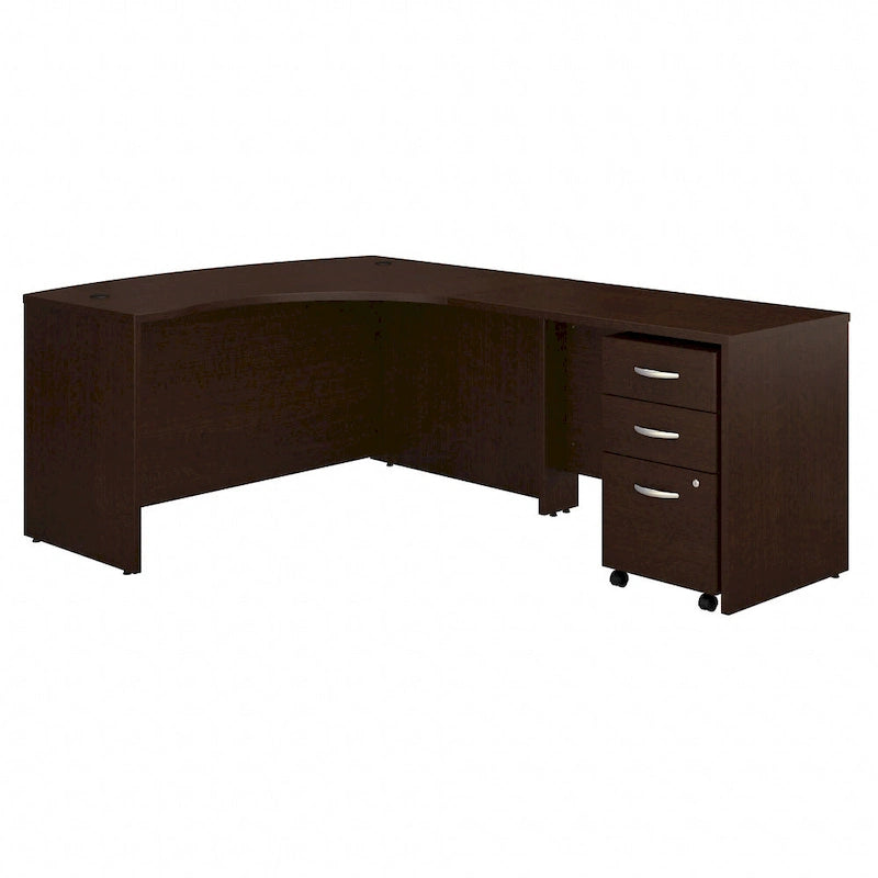 Bureau d'angle en L pour droitier avec tiroirs