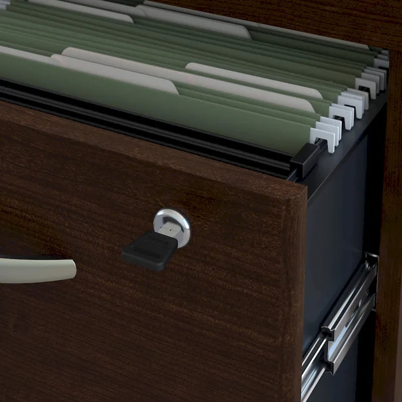 Bureau d'angle en L pour droitier avec tiroirs