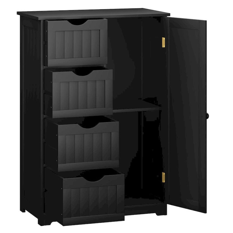 Costway Wooden 4 Drawer Bathroom Floor Cabinet Storage Cupboard 2