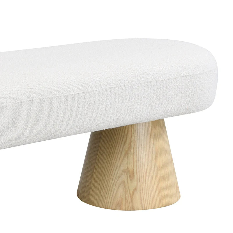 Fabric Dining Bench, Orange Boucle