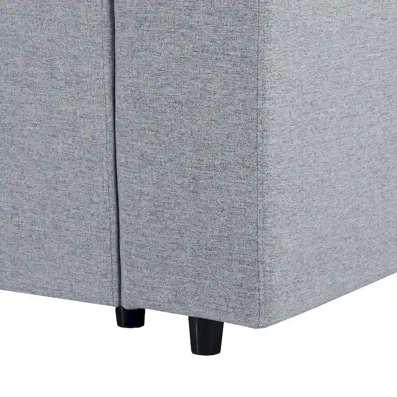 Canapé d'angle moderne en U pour 6 personnes avec 2 grandes méridiennes, poufs amovibles et coussins moelleux