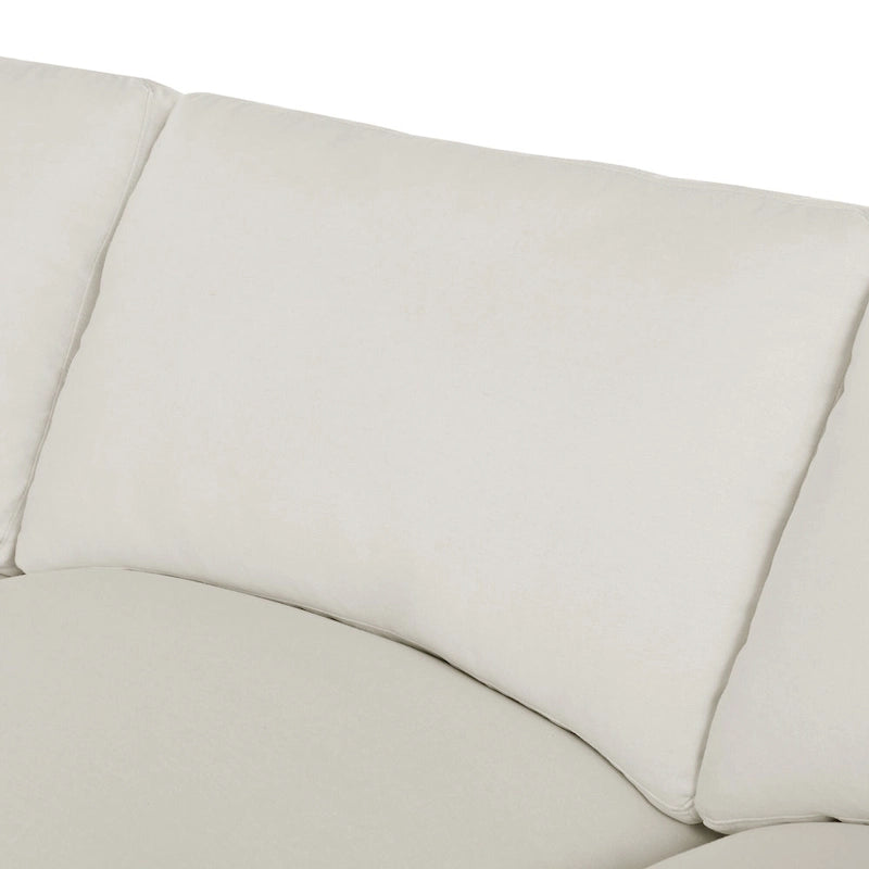 Canapé d'angle moderne en U pour 6 personnes avec 2 grandes méridiennes, poufs amovibles et coussins moelleux