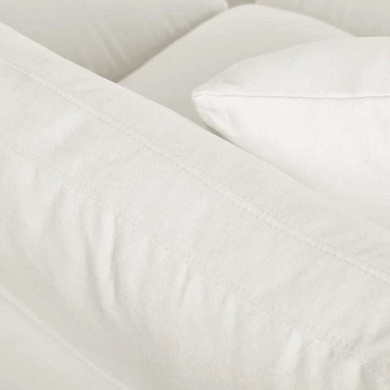 Canapé d'angle moderne en U pour 6 personnes avec 2 grandes méridiennes, poufs amovibles et coussins moelleux