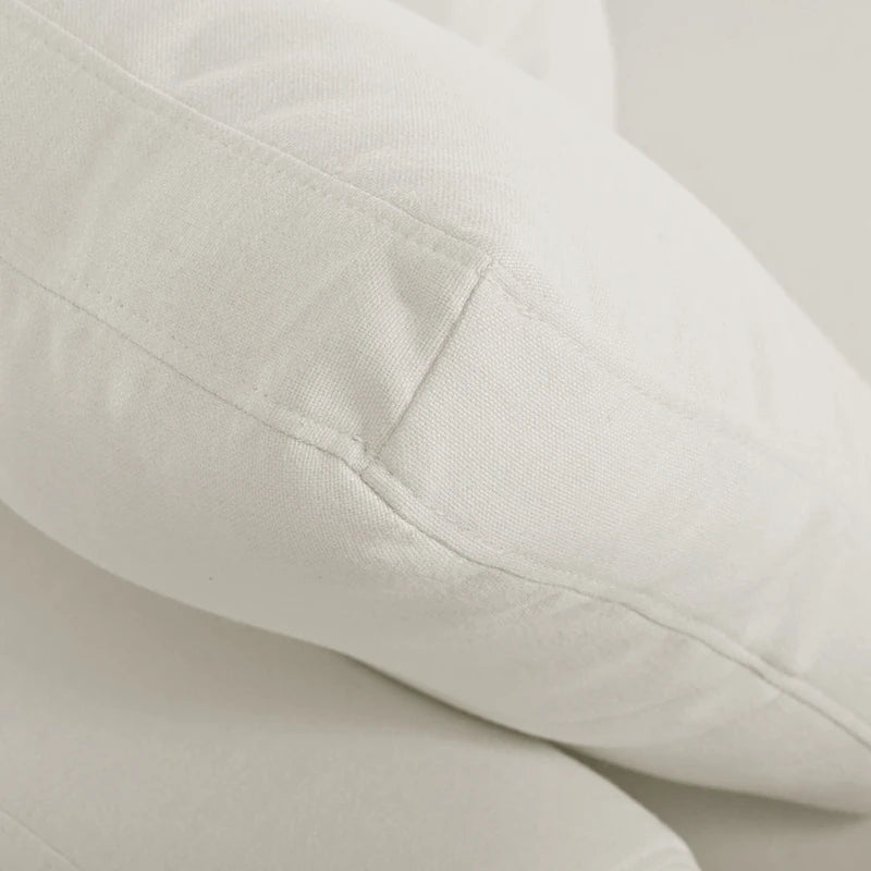 Canapé d'angle moderne en U pour 6 personnes avec 2 grandes méridiennes, poufs amovibles et coussins moelleux