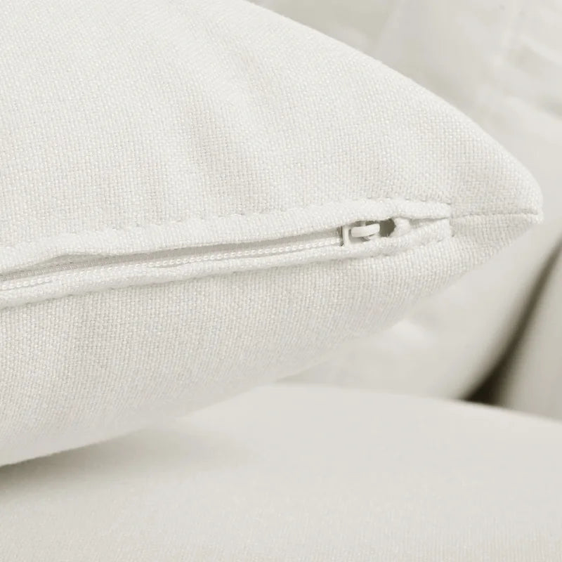 Canapé d'angle moderne en U pour 6 personnes avec 2 grandes méridiennes, poufs amovibles et coussins moelleux