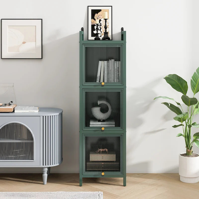 Modern Glass Door Storage Cabinet for Entryway, Living Room, Bathroom & Dining Room