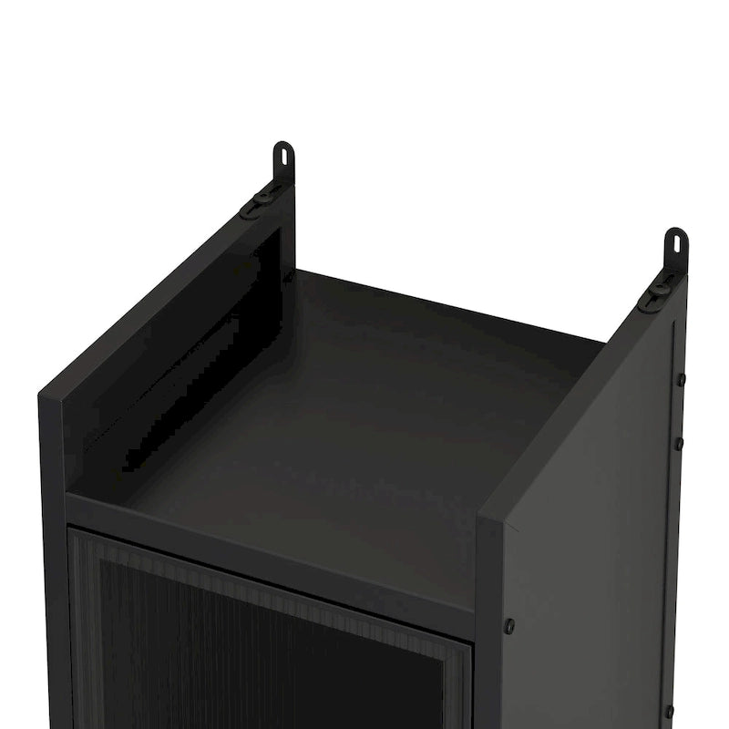 Meuble de Rangement Moderne en Verre avec Portes pour Entrée, Salon, Salle de Bain et Salle à Manger