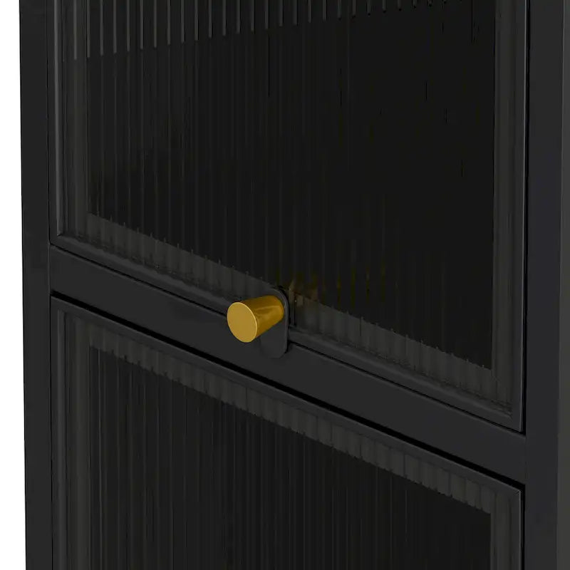 Meuble de Rangement Moderne en Verre avec Portes pour Entrée, Salon, Salle de Bain et Salle à Manger