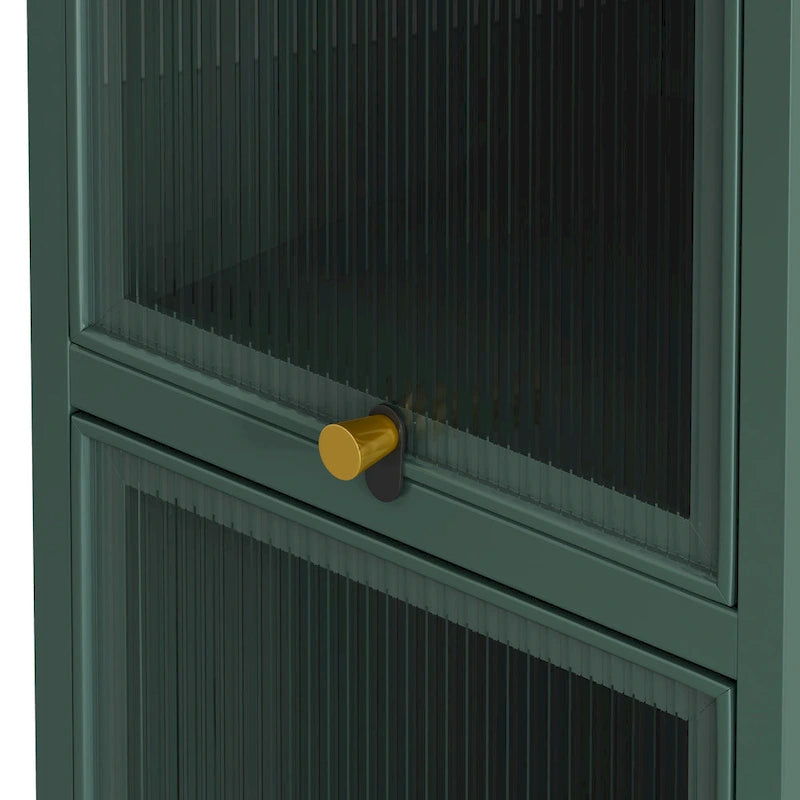 Meuble de Rangement Moderne en Verre avec Portes pour Entrée, Salon, Salle de Bain et Salle à Manger