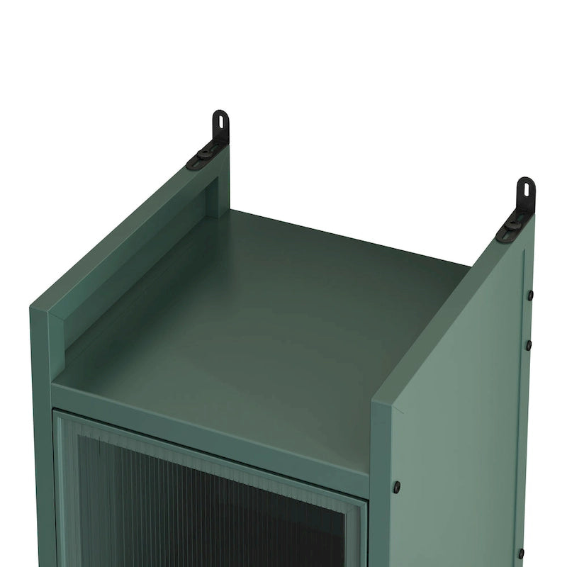 Meuble de Rangement Moderne en Verre avec Portes pour Entrée, Salon, Salle de Bain et Salle à Manger