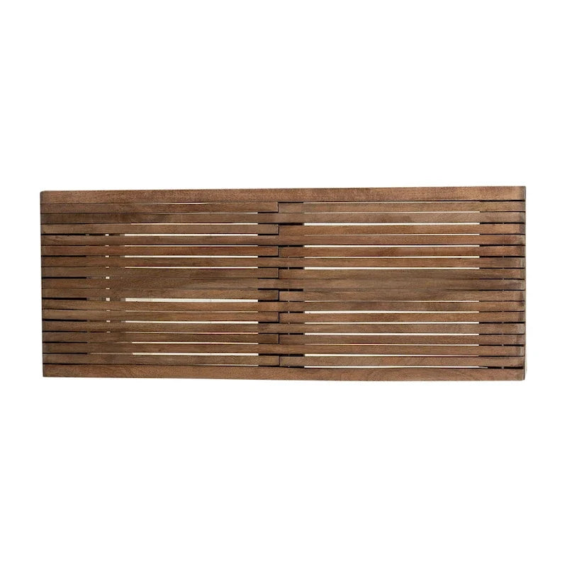 Banc extensible East at Main en bois de manguier massif naturel