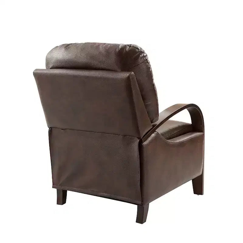 Ensemble de 2 fauteuils inclinables manuels en cuir véritable, inclinaison à 159°