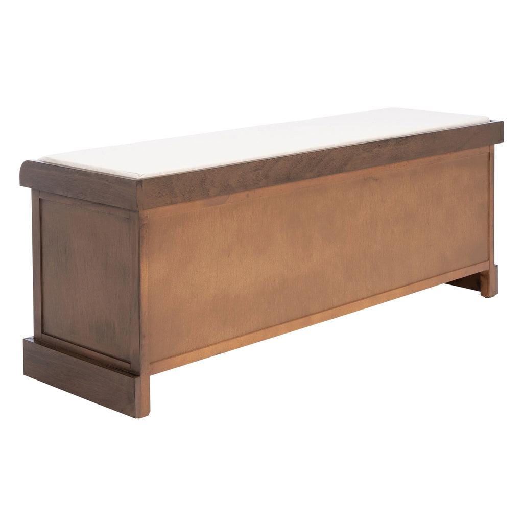 Banc de rangement SAFAVIEH Fiorello avec coussin et 3 tiroirs - 47,3 L x 15 P x 19 H - 47 L x 15 P x 19 H