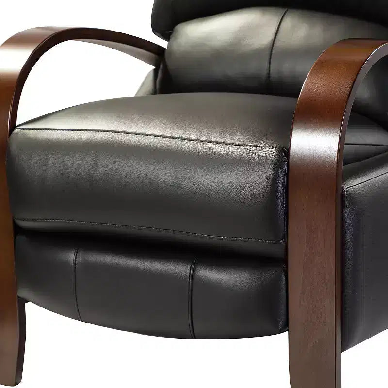 Ensemble de 2 fauteuils inclinables manuels en cuir véritable, inclinaison à 159°