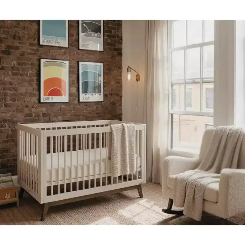 Lit de bébé convertible 3-en-1, en hêtre européen massif, certifié GREENGUARD Gold, fabriqué en Italie