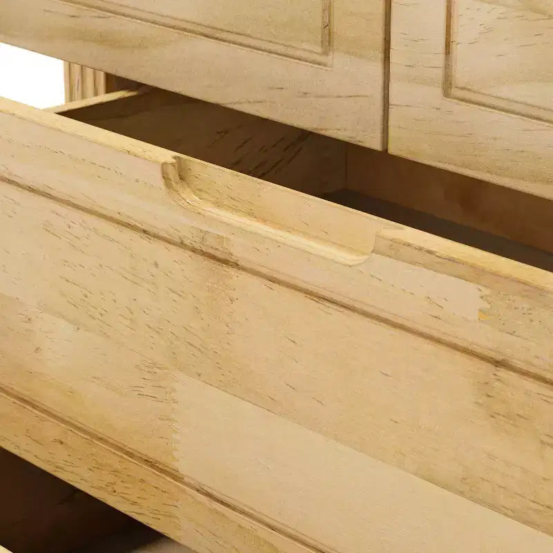 Table à langer et commode Homsee en bois de pin massif : plan à langer amovible, tiroirs de rangement, indispensable tout-en-un pour la chambre de bébé