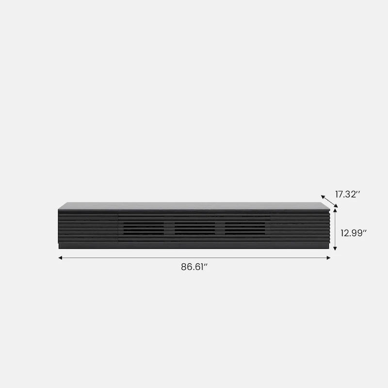 Meuble TV minimaliste avec tiroirs, console multimédia en bois massif avec placards, porte abattante, placage noyer, entièrement assemblé