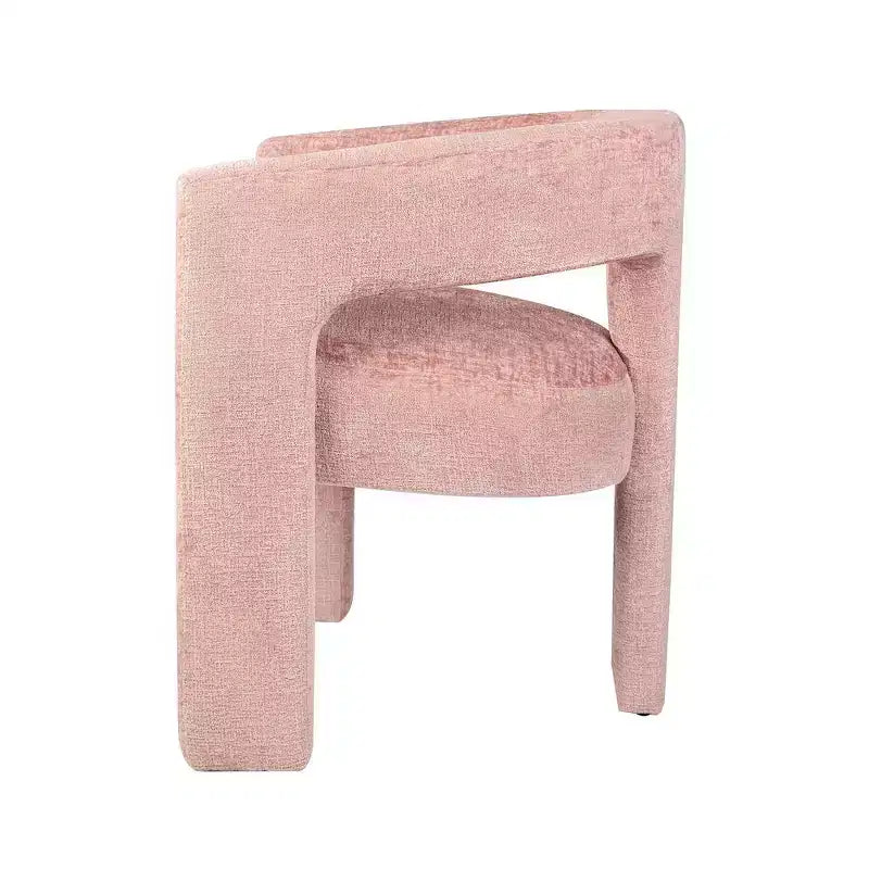 Fauteuil sculptural Jofran, Gwen Modern Luxury Jacquard Fabric Upholstered - Couleur rose
