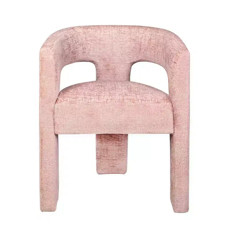 Fauteuil sculptural Jofran, Gwen Modern Luxury Jacquard Fabric Upholstered - Couleur rose
