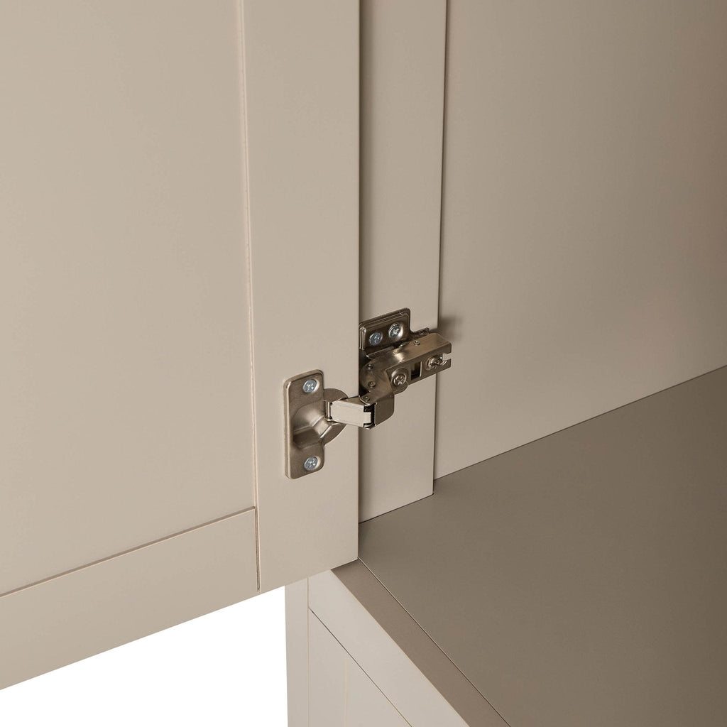 Armoire 3 portes avec tiroirs - Taupe