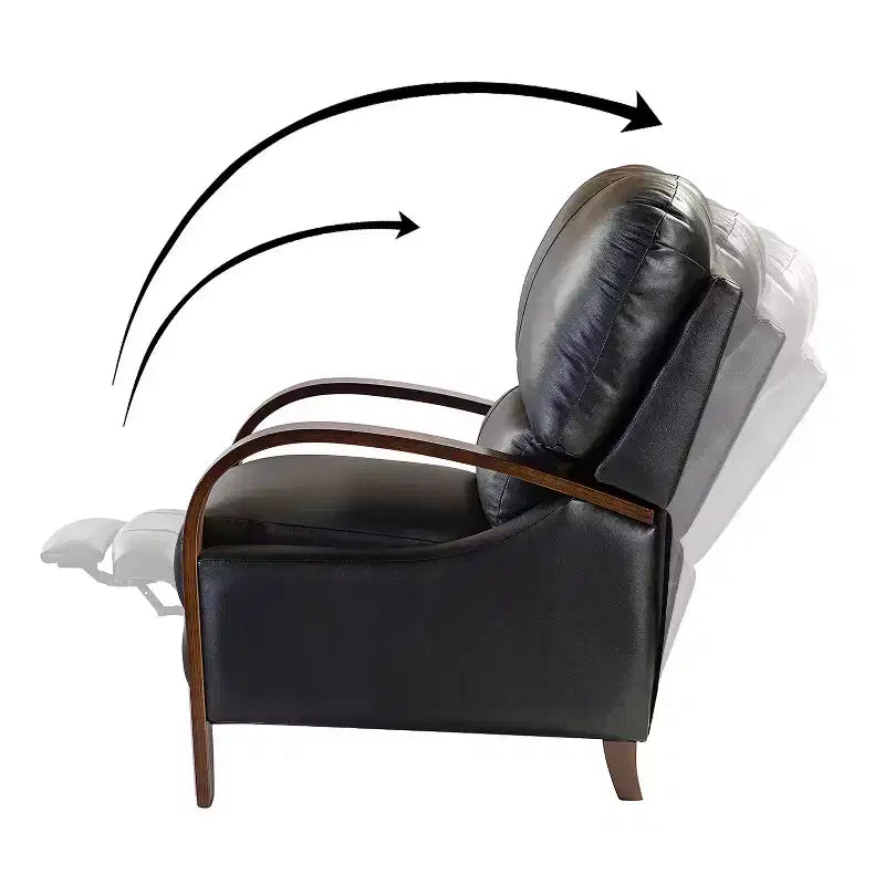 Ensemble de 2 fauteuils inclinables manuels en cuir véritable, inclinaison à 159°