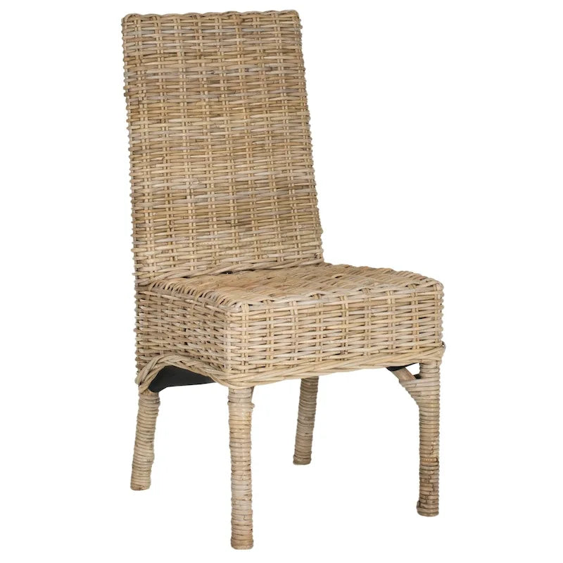 SAFAVIEH Karyl Chaise de salle à manger en osier naturel inachevé (lot de 2) - 18,5 x 18,5 x 38,1 - 19Lx19Px38H