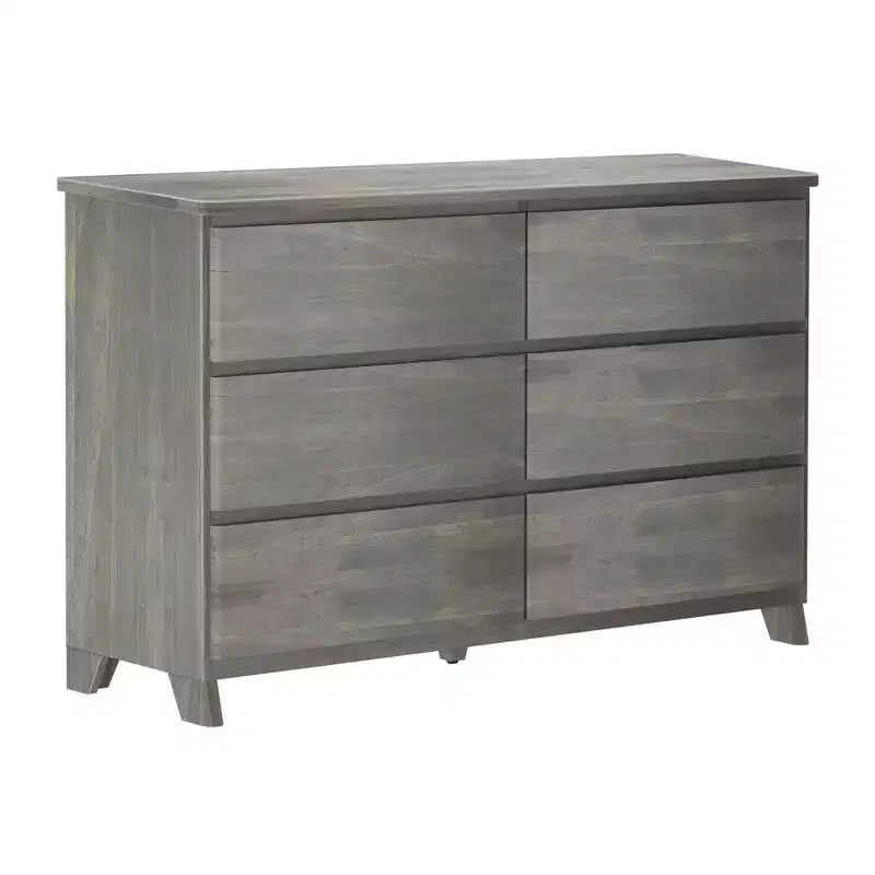 Commode de ferme en bois massif à 6 tiroirs