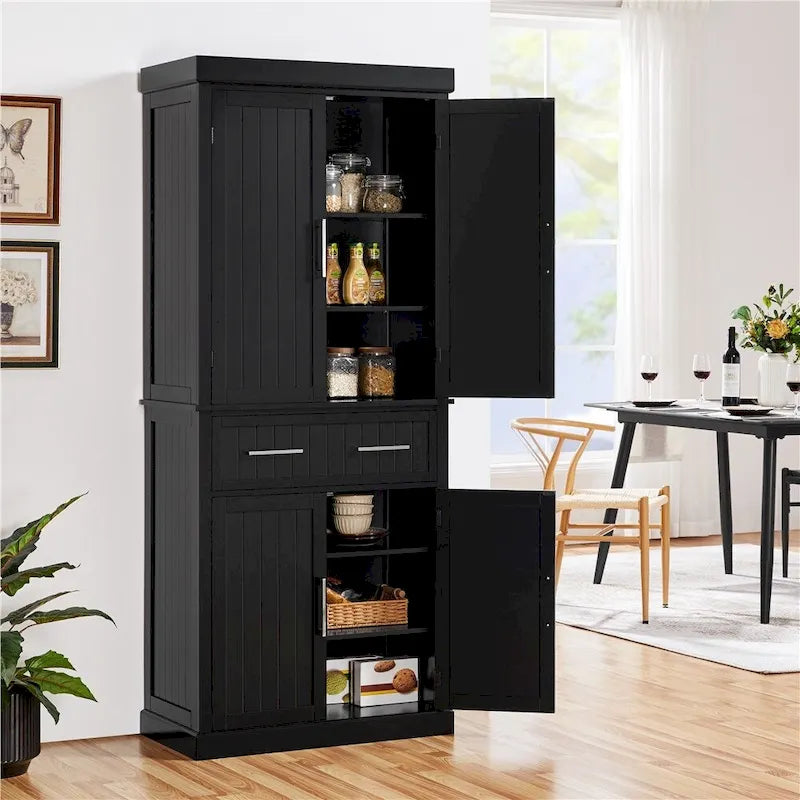 Meuble de rangement de cuisine en bois Yaheetech avec portes et étagères