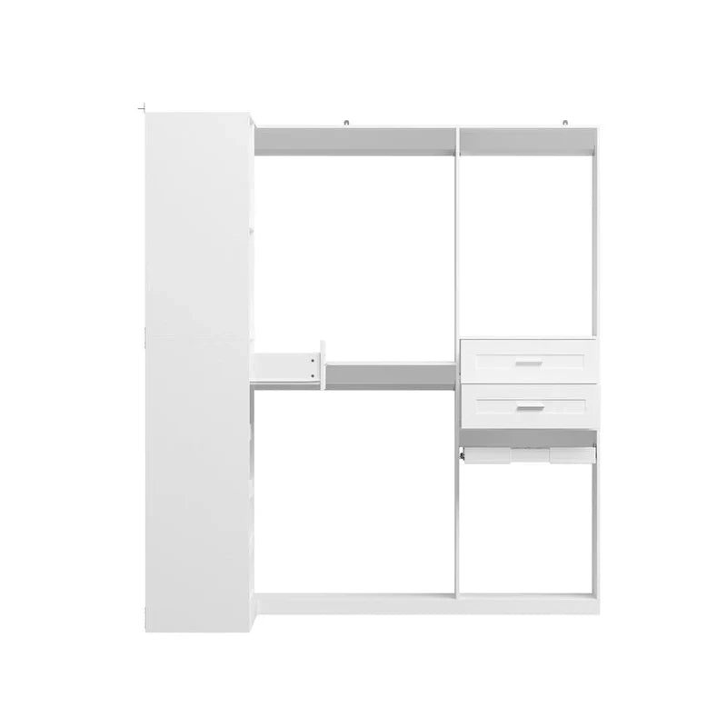Armoire de coin avec 2 tringles, porte-pantalons et organisateur de chaussures