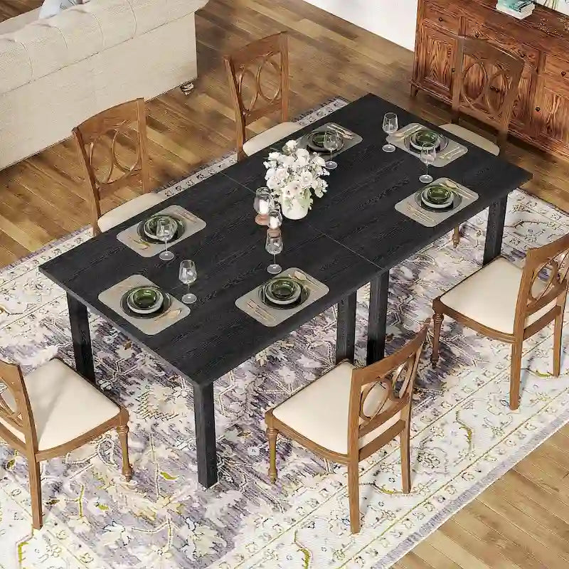 Table de salle à manger carrée de 39,4 pouces pour 2 à 4 personnes avec pieds en bois massif pour salon ou salle à manger