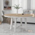 Farmhouse Round Extendable Dining Table with Leaf