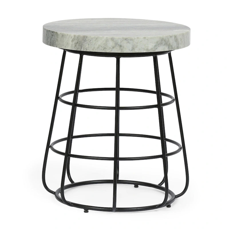 Table d'appoint moderne en marbre faite à la main - 18" L x 18" W x 22" H