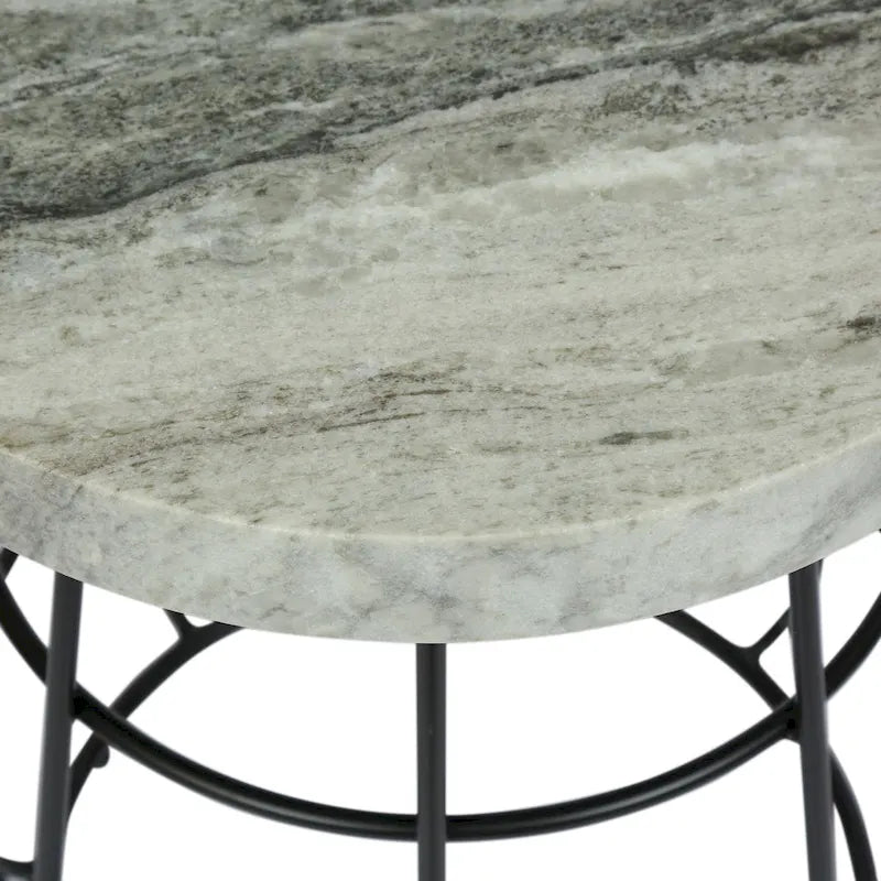 Table d'appoint moderne en marbre faite à la main - 18" L x 18" W x 22" H