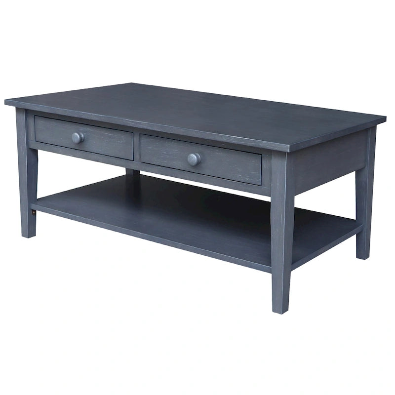 Solid Parawood Coffee Table - 48 in. W x 24 in. D x 19 in. H
