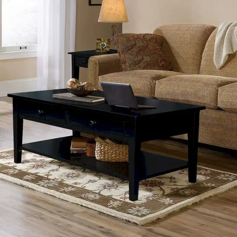 Solid Parawood Coffee Table - 48 in. W x 24 in. D x 19 in. H