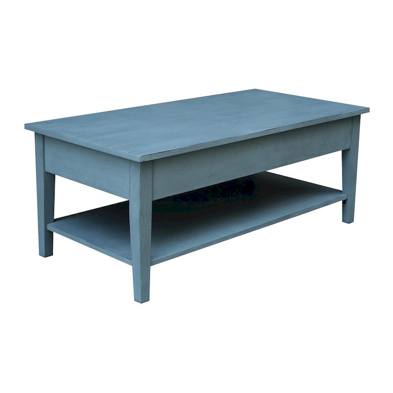Table basse en parbois massif – 122 cm L x 61 cm P x 48 cm H