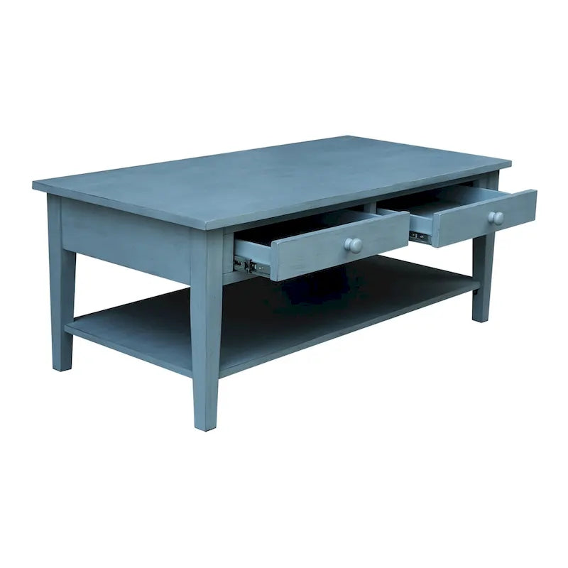 Table basse en parbois massif – 122 cm L x 61 cm P x 48 cm H
