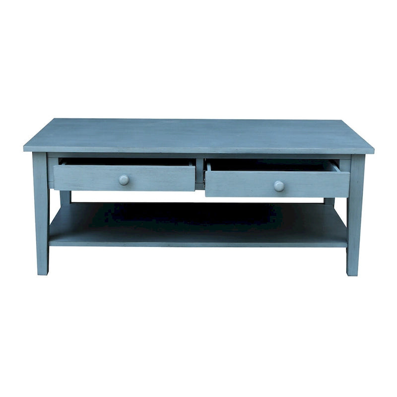 Table basse en parbois massif – 122 cm L x 61 cm P x 48 cm H