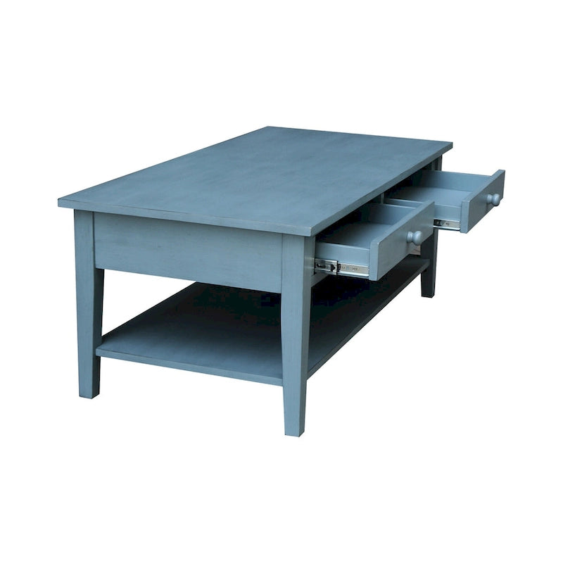Table basse en parbois massif – 122 cm L x 61 cm P x 48 cm H