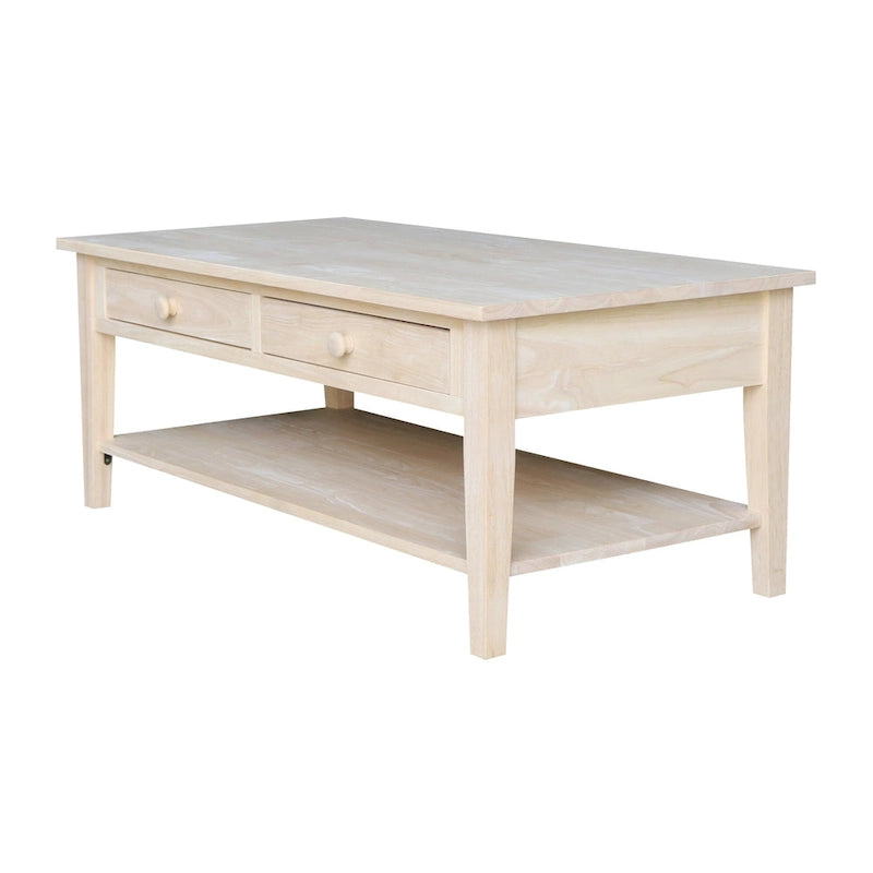Table basse en parbois massif – 122 cm L x 61 cm P x 48 cm H