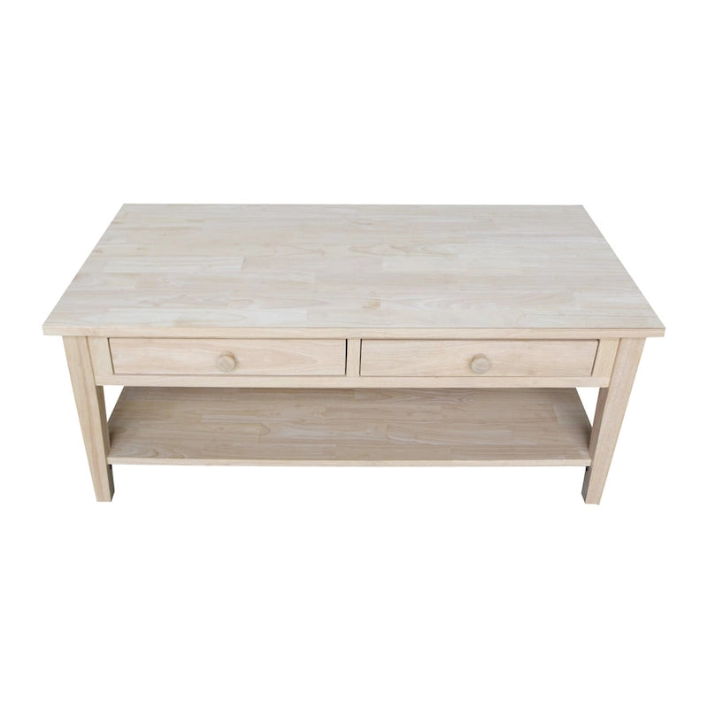 Table basse en parbois massif – 122 cm L x 61 cm P x 48 cm H