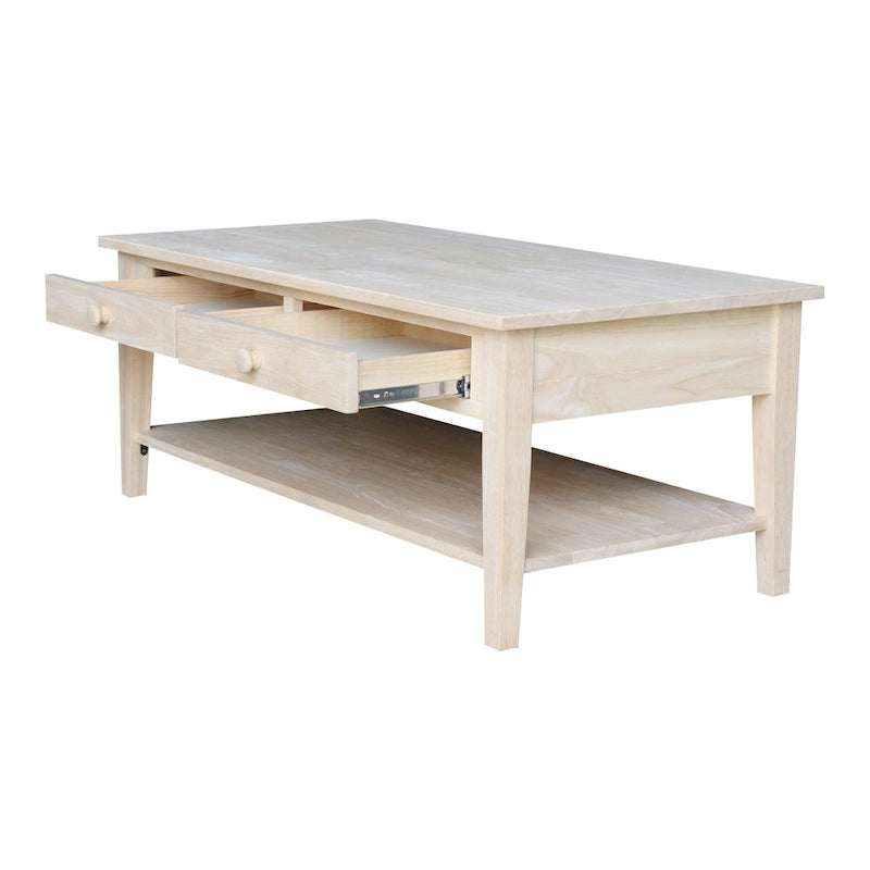 Table basse en parbois massif – 122 cm L x 61 cm P x 48 cm H