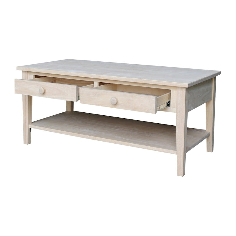 Table basse en parbois massif – 122 cm L x 61 cm P x 48 cm H