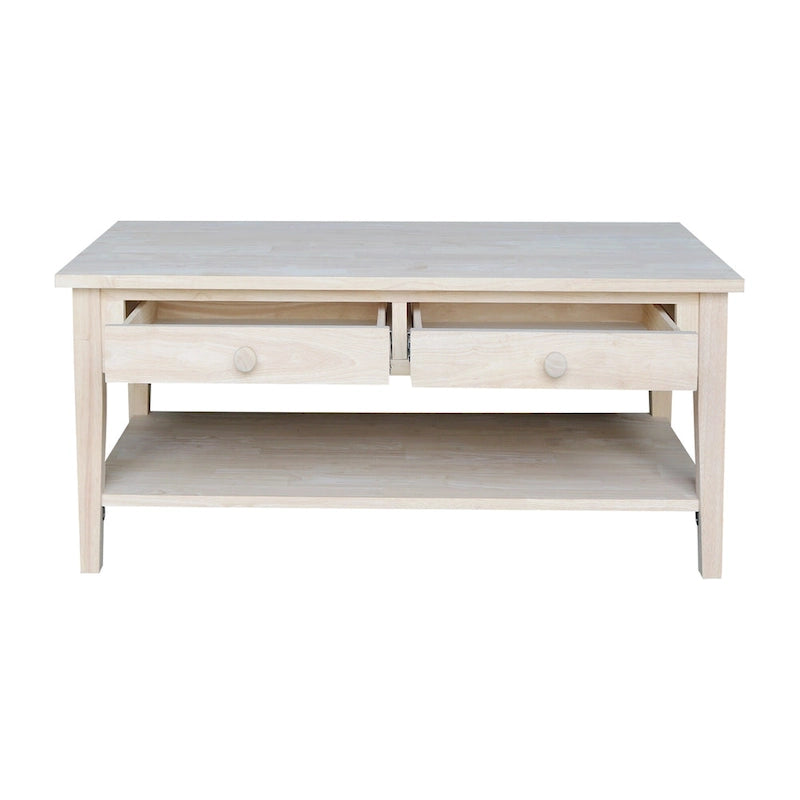 Table basse en parbois massif – 122 cm L x 61 cm P x 48 cm H