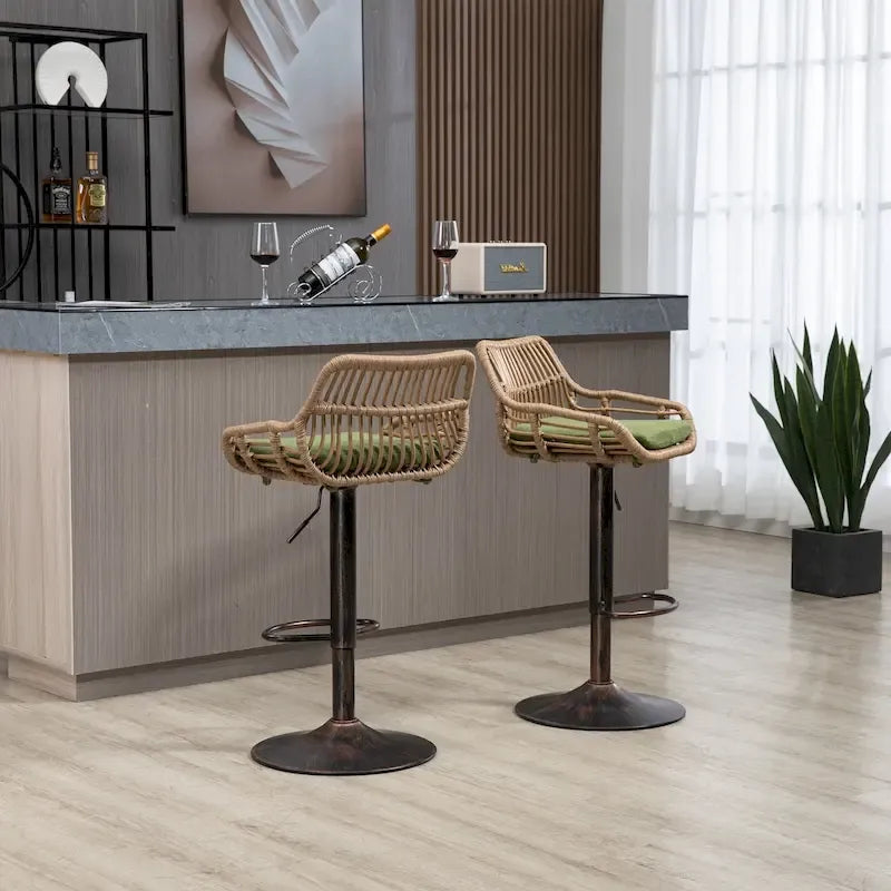 Tabourets de bar pivotants avec repose-pieds - Lot de 2